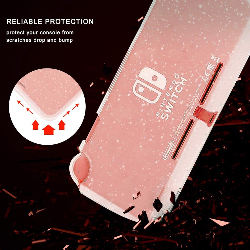 Moxiaomo Protective Case for Nintendo Switch Lite,Switch Lite Case with Screen Protector and Glitter Bling Soft TPU Cover with Shock-Absorption and Anti-Scratch Caseï¼ˆ2Pack Screen Protector ï¼‰ - Image 5